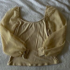 Elegant Beige Puff Sleeve Top